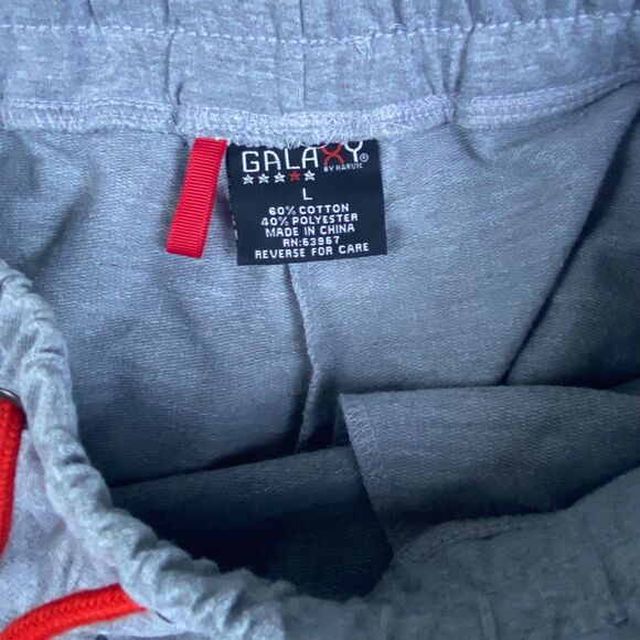 Men’s Galaxy by Harvic G.O.A.T. Athletic Shorts Size L Gray w Red Drawstring NWT - Picture 7 of 7